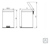 Cesto De Lixo De Aço Inoxidável Pedal 12L Tramontina - Thony Ferragem