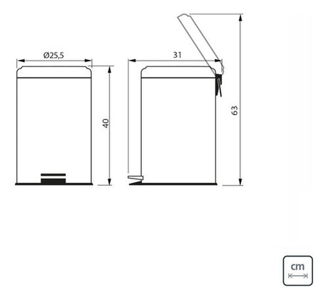 Cesto De Lixo De Aço Inoxidável Pedal 12L Tramontina - Thony Ferragem