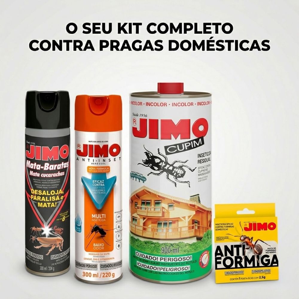 Kit Controle De Pragas Completo Baratas Cupim Formigas Jimo Residencial