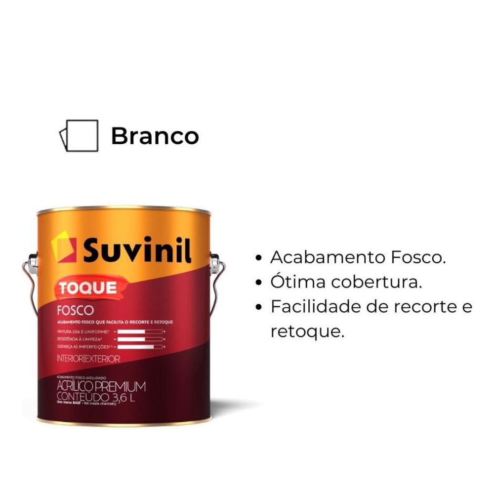 Acrílico Toque Fosco Branco 3,6L Suvinil