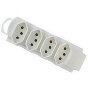 Tomada Barra Quadrupla 2p+T 10a Branco - Thony Ferragem