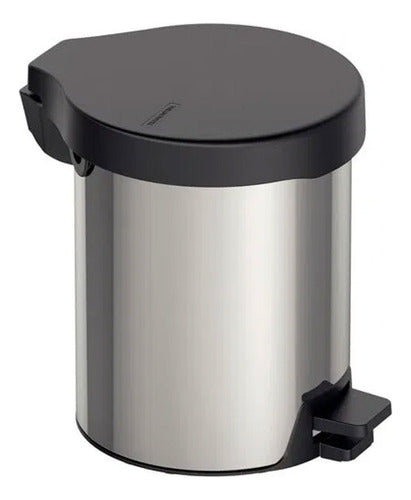 Lixeira Inox C/ Pedal 5l Tampa Preta Tramontina