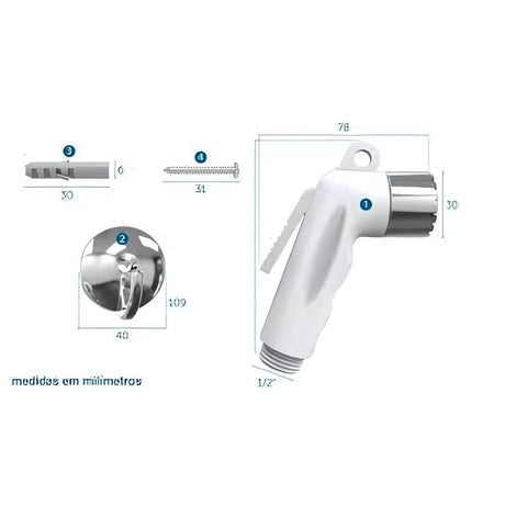 Gatilho para Ducha 240203 Branco/Branco - Blukit - Thony Ferragem