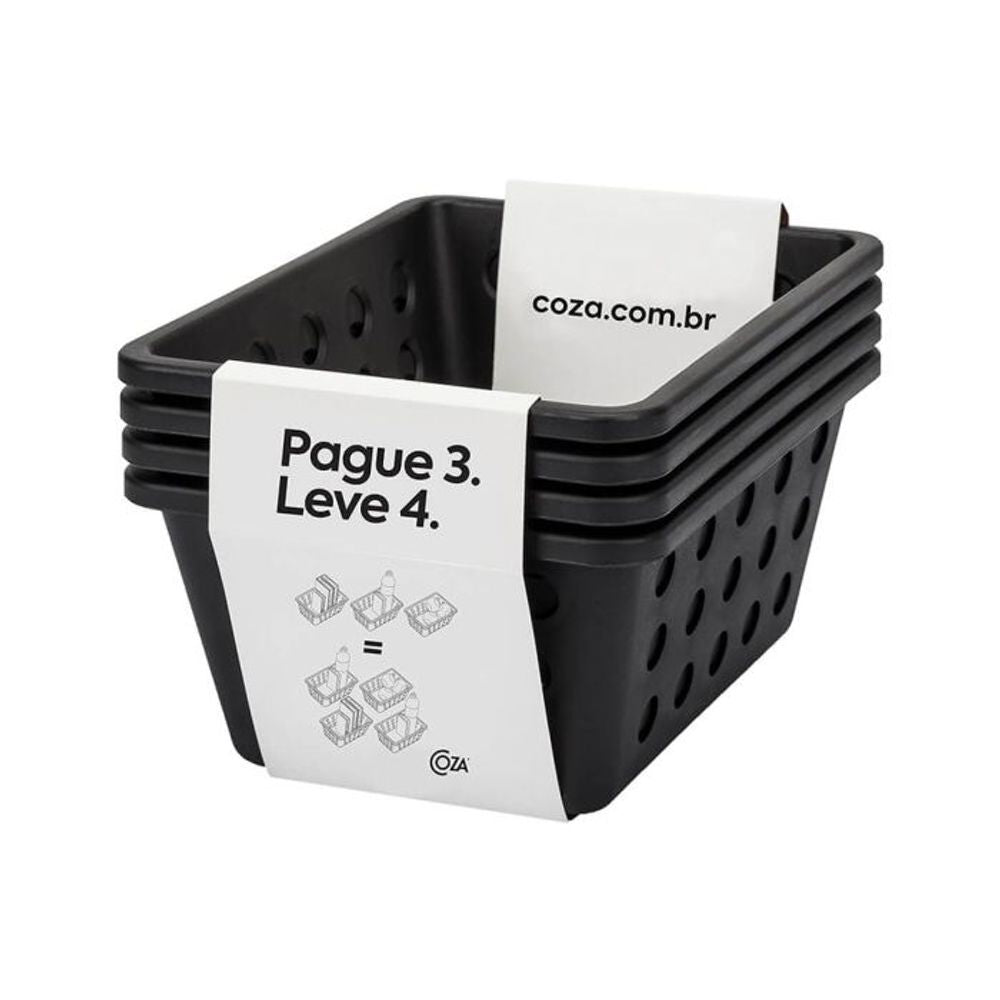 Kit Cesta One Pequena 5 Peças Preto Coza - Thony Ferragem