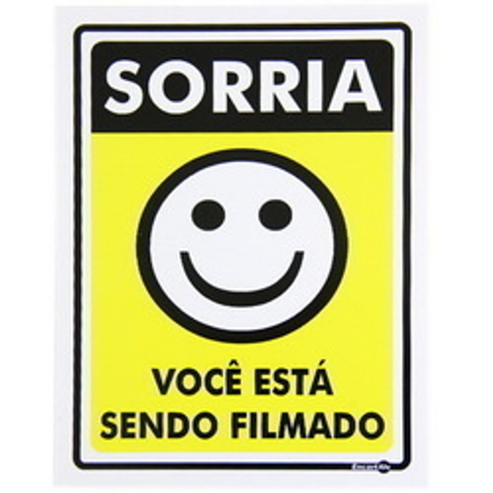 Placa Sorria Voce Esta Sendo Filmado 15x20cm Encartale - Thony Ferragem