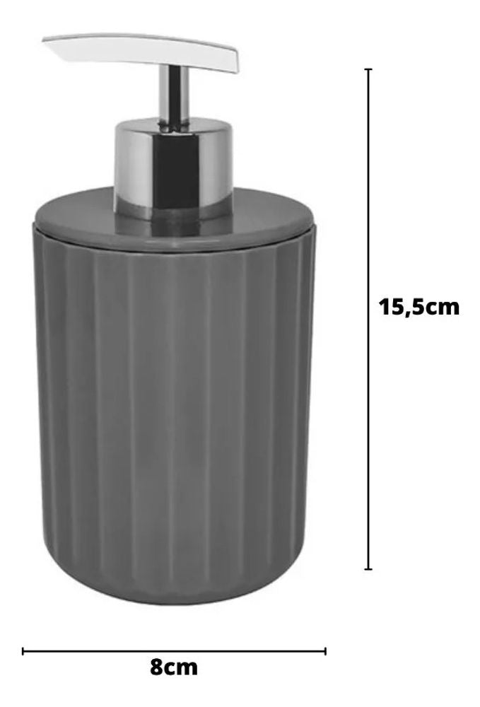 Porta Sabonete Liquido 400ml Groove Chumbo OU