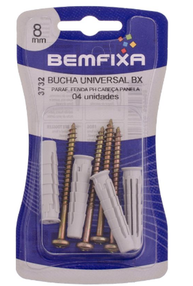 Bucha E Parafuso Bx 8mm BemFixa