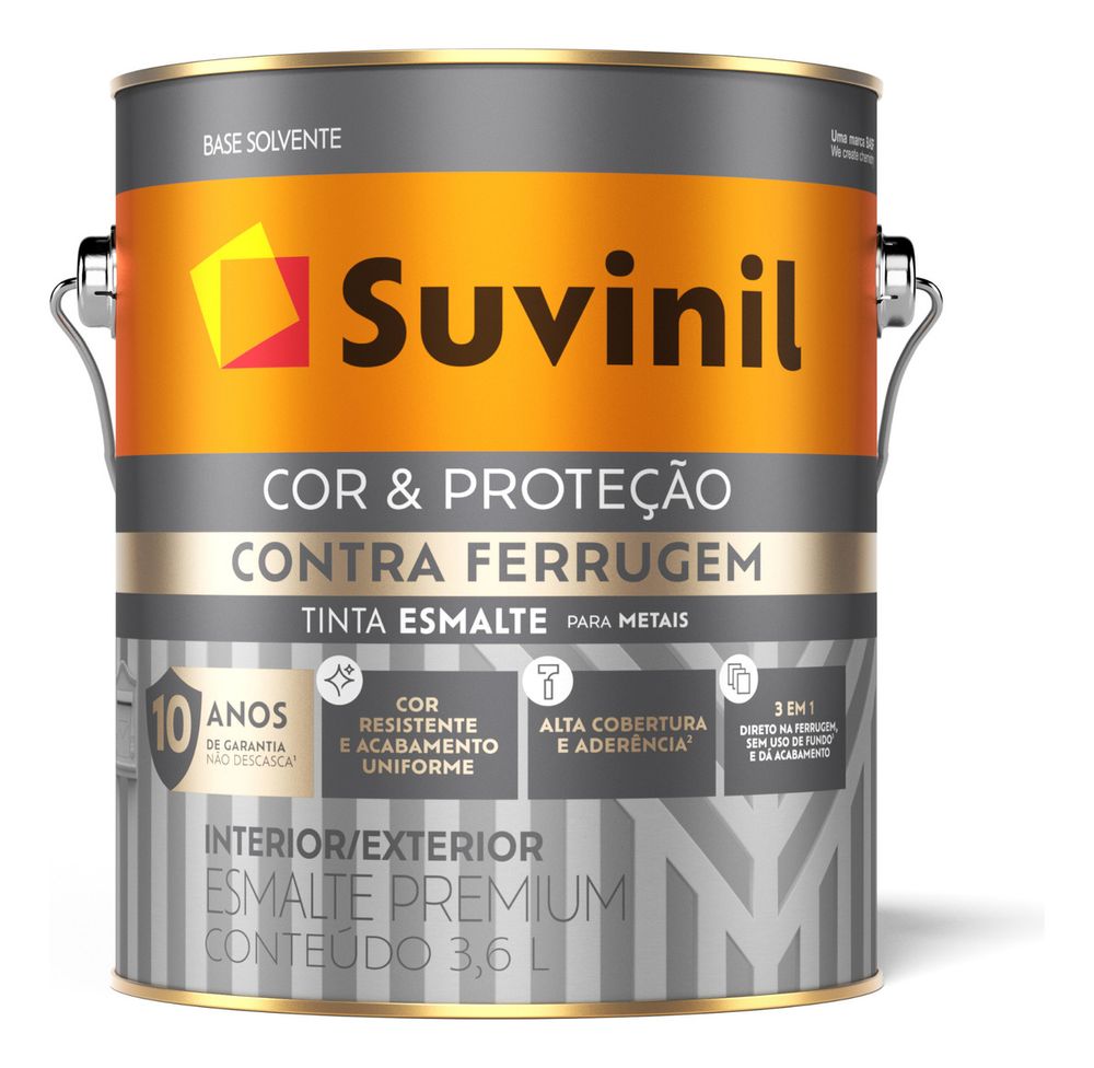 Tinta Esmalte Contra Ferrugem Branco 3,6l Suvinil - Thony Ferragem