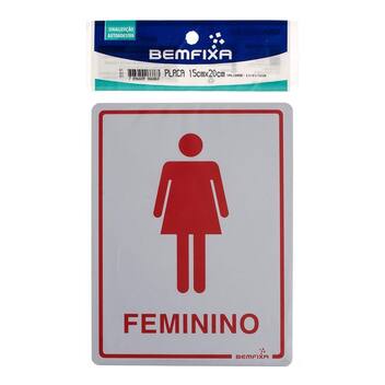 Placa Sinalizadora 15x20 Banheiro Feminino BemFixa - Thony Ferragem