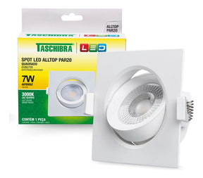 Spot Embutir Quadrado Alltop Led Par20 7w 3000k - Thony Ferragem