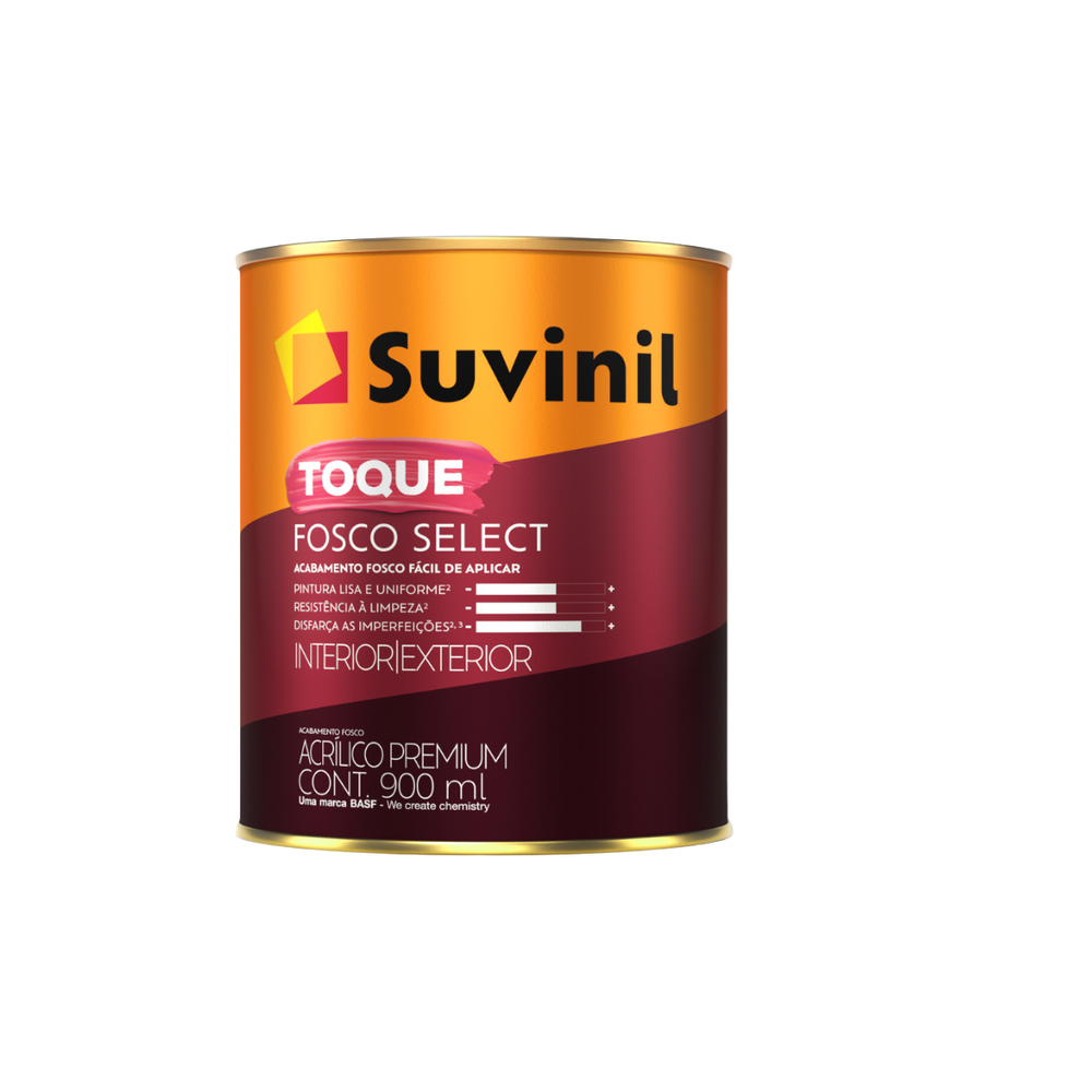 Tinta Acrílica Toque Fosco Select Branco 900ml Suvinil - Thony Ferragem