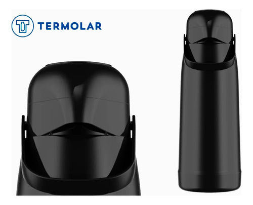 Garrafa Térmica De Vidro 1l Preta  Magic Pump Termolar - Thony Ferragem