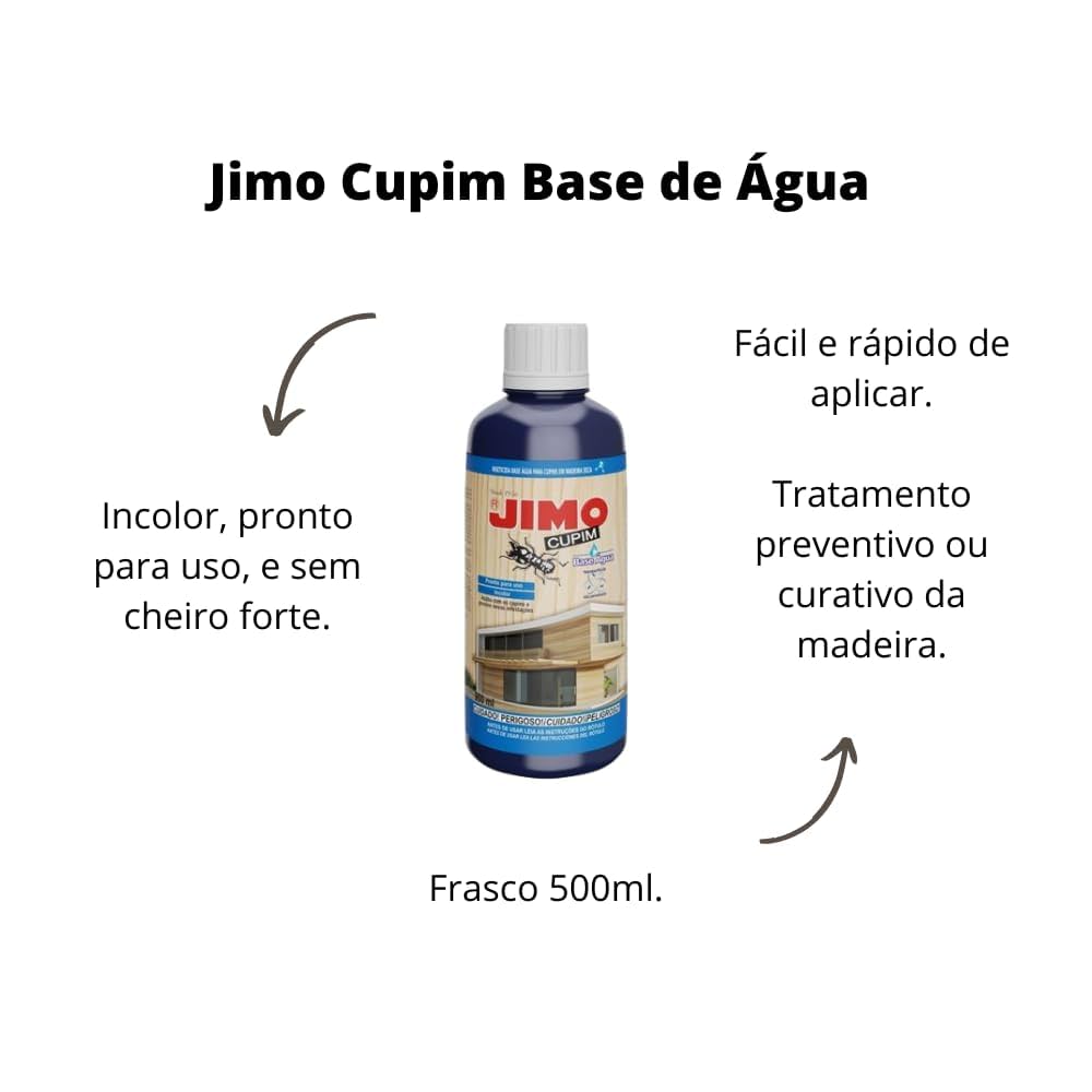 Mata Cupim Incolor Base Água 900ml Jimo - Thony Ferragem