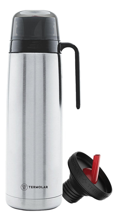 Garrafa Termica R-evolution Rolha Dupla Ação 1l Inox Termolar - Thony Ferragem