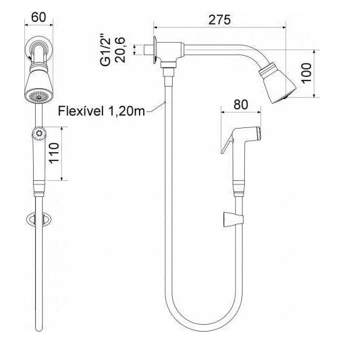 Ducha Tradicional C/ Desviador  1951 C Meber - Thony Ferragem