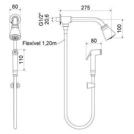 Ducha Tradicional C/ Desviador  1951 C Meber - Thony Ferragem