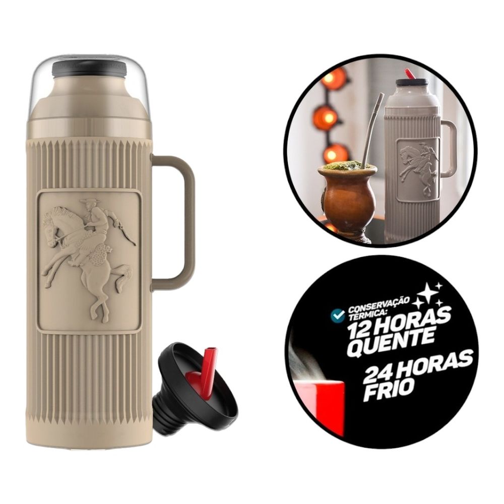 GARRAFA TERMICA CHIMARRITA BEGE 1L - Thony Ferragem