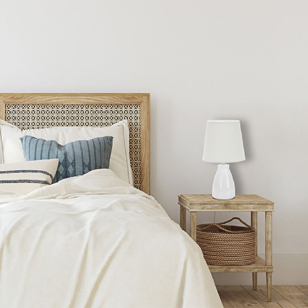 Abajur Ceramica Pottery E27 37cm Branco Taschibra - Thony Ferragem