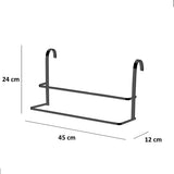 Toalheiro Box Duplo 45cm Preto Fosco Future - Thony Ferragem